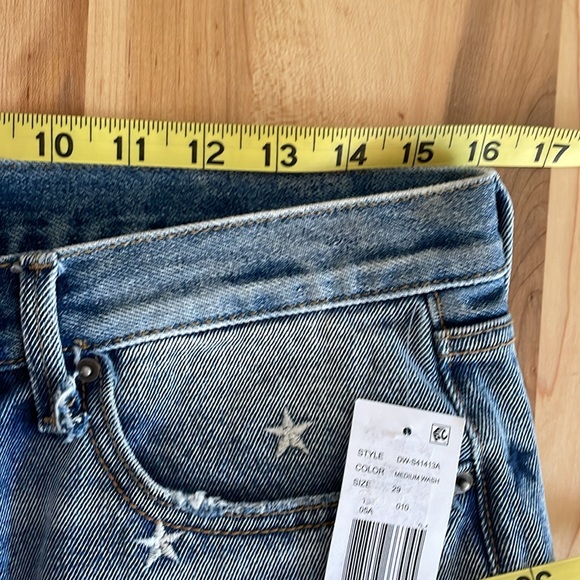 NWT Driftwood x Free People Embroidered Denim Bermudas in Starry Eyed size 29 - Picture 10 of 12